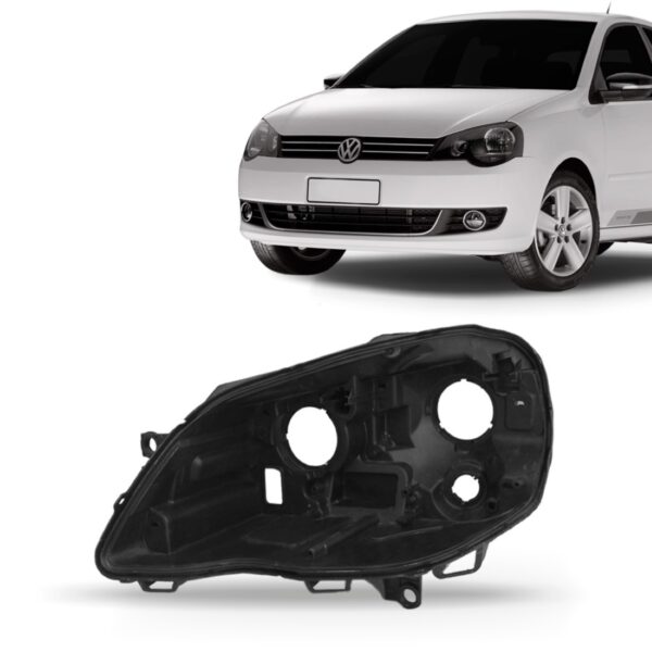 Carcaça Farol Polo 2007 2008 2009 2010 2011 2012 2013 2014 Lado Esquerdo