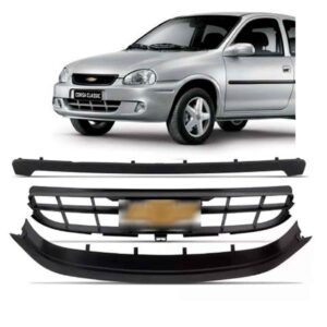 Kit 3 Peças Grade Radiador Corsa 2008 2009 2010 1a Linha Preto