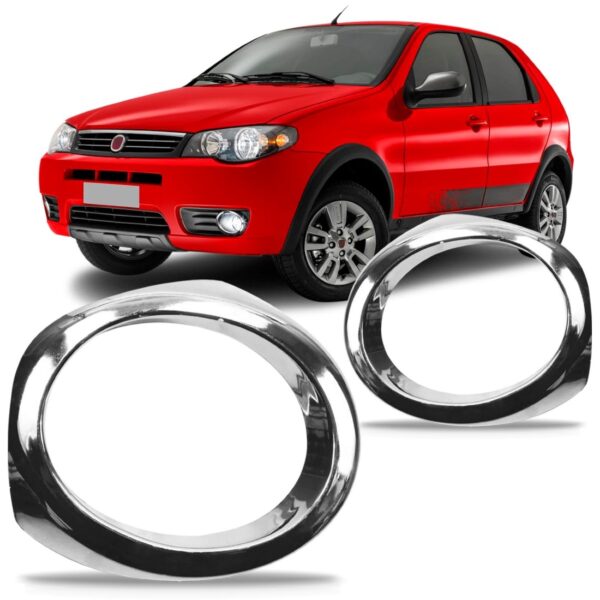 Par Moldura Farol Milha Palio 2010 2011 2012 Cromado Cromado