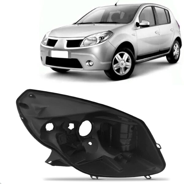 Carcaça Farol Dianteira Sandero 2008 2009 2010 2011 Lado Direito