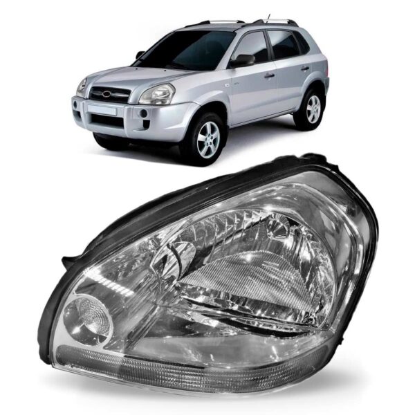 Farol Tucson 2005 A 2016 Cromado Pisca Cristal 1ª Linha Esquerdo/motorista