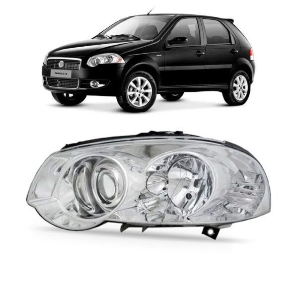Farol Palio 10/12 Siena 08/12 Cromado Modelo Lua 1ª Linha Esquerdo/motorista