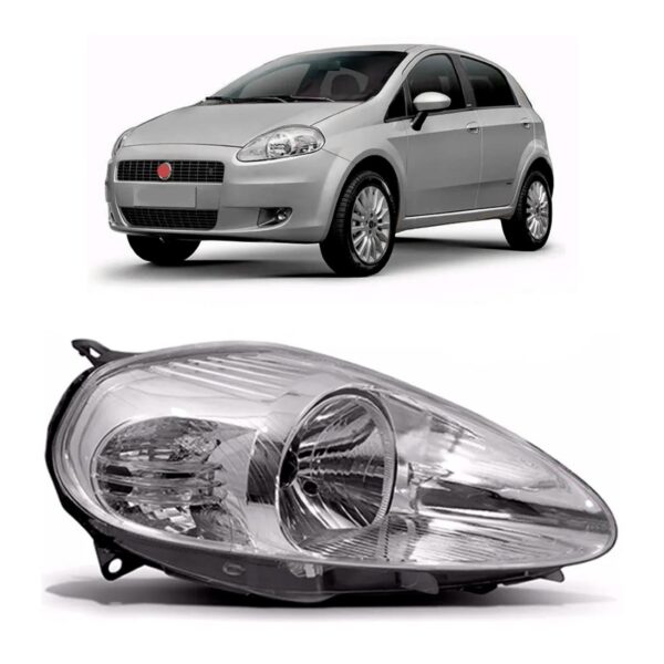 Farol Punto 2007 08 09 10 11 2012 Cromado Mod.orig 1ª Linha Direito/passageiro