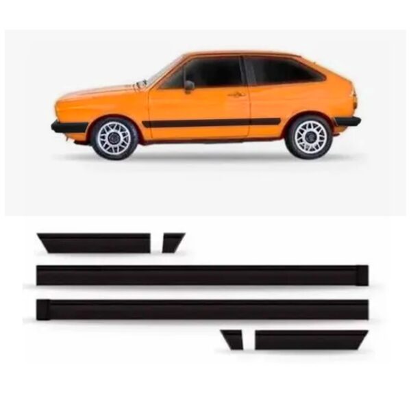 Friso Lateral Gol 1987 88 A 1990 Perfil Alto 6 Peças Preto