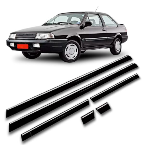 Friso Lateral Santana Gl 1991 1992 Preto Cromado 2 Peças Preto