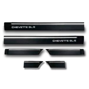 Friso Lateral Chevette Sle 1987 A 1994 Preto 6 Peças Preto