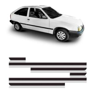 Friso Lateral Kadett Gl 1989 Até 1998 6 Peças Preto Preto