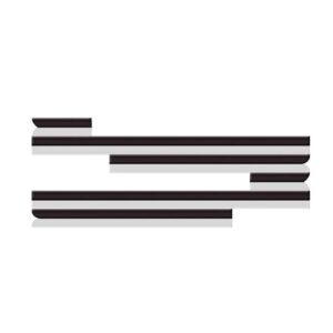 Friso Lateral Kadett Gl 1989 Até 1998 6 Peças Preto Preto