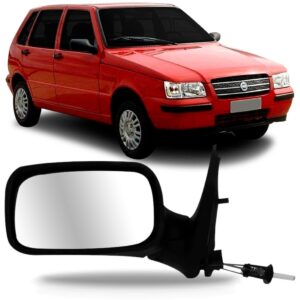 Retrovisor Uno Fire 4 Portas 2001 02 03 2004 Com Controle Lado Esquerdo