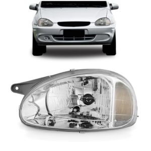 Farol Corsa Carcaça Cinza Cromado 2000 2001 2002 C/ Garantia Lado Esquerdo