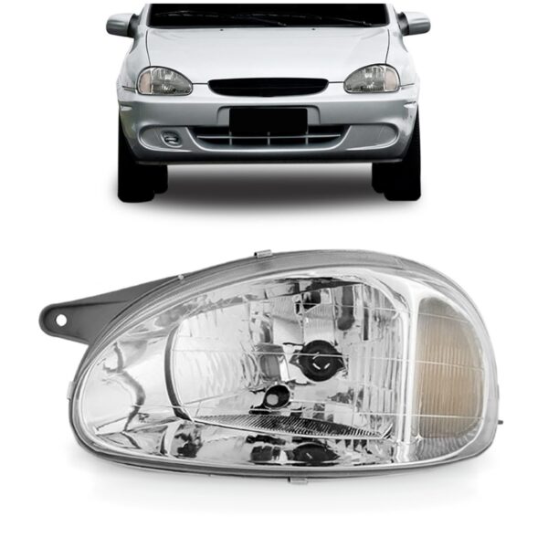 Farol Corsa Carcaça Cinza Cromado 2000 2001 2002 C/ Garantia Lado Esquerdo