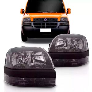 Par Farol Doblo 2002 2003 2004 2005 2007 2008 Mascara Negra Direito E Esquerdo