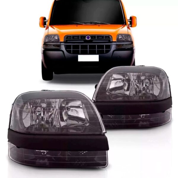 Par Farol Doblo 2002 2003 2004 2005 2007 2008 Mascara Negra Direito E Esquerdo