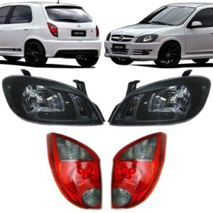 Kit Black Sport - Par Farol Fumê + Par Sinaleiras