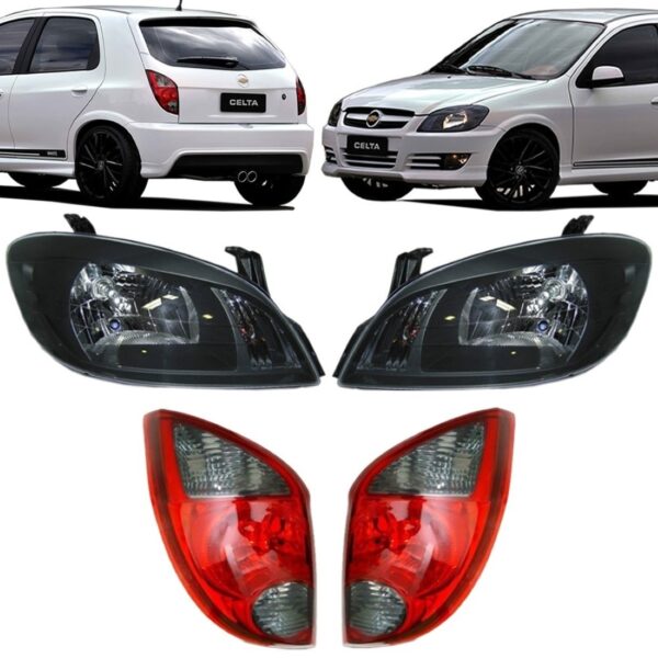 Kit Black Sport - Par Farol Fumê + Par Sinaleiras