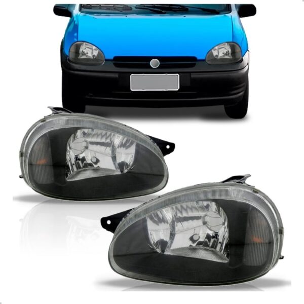 Par Farol Para Corsa 00 01 02 06 07 08 A 2010 Mascara Negra
