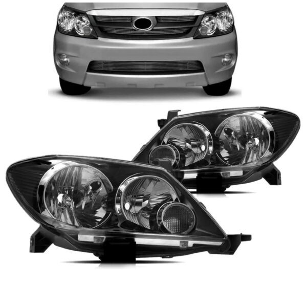 Par Farol Hilux Sw4 2005 2006 2007 2008 Mascara Negra Direito E Esquerdo