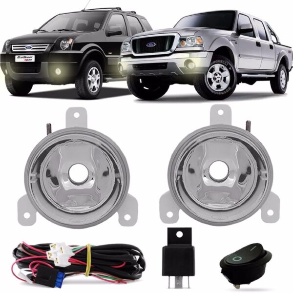 Farolete De Milha Ranger 2005 2006 2007 2008 2009 Com Botão Transparente