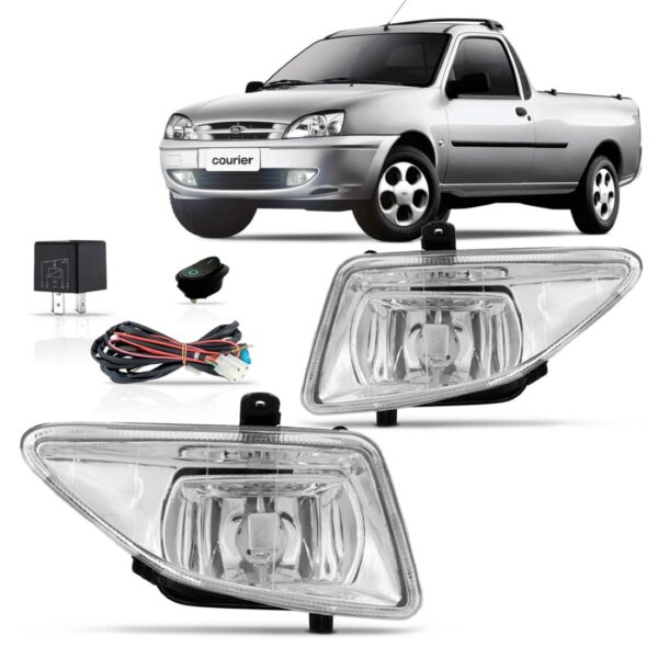 Kit Farol Milha Fiesta Courier 2000 2001 2002 Auxiliar