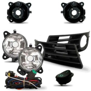 Kit Farol Milha Auxiliar Polo 2007 2008 2009 Botão Universal