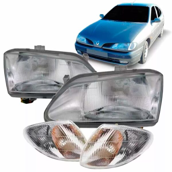 Kit Farol Scenic Megane 1996 A 1999 Com Par Sinaleiras Direito/passageiro