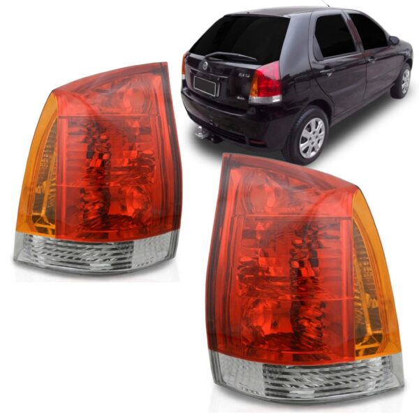 Par Sinaleira Farol Traseiro Fiat Palio 2004 A 2007 Ambar
