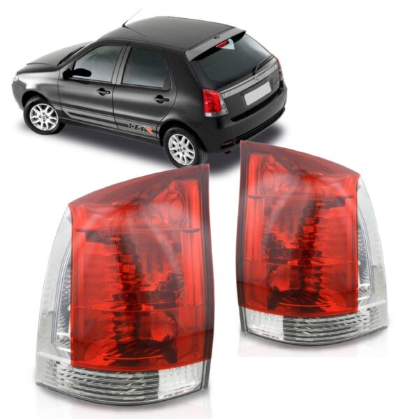 Par Sinaleira Traseira Palio Bicolor 2004 2005 2007 08 09 10 Vermelho