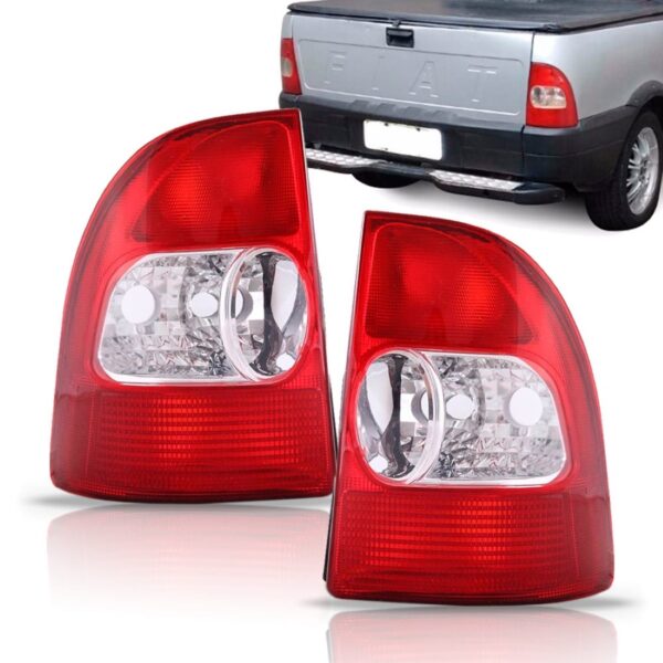 Par Sinaleira Traseira Strada Fire 2001 2002 2003 Bicolor Vermelho