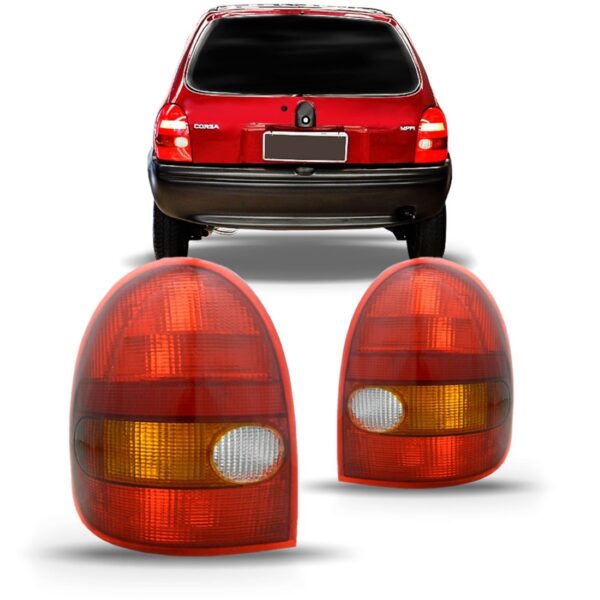 Par Lanterna Traseira Corsa Hatch 94 95 96 97 98 99 Tricolor