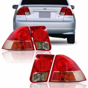 Kit Sinaleira Traseira Honda Civic 04 05 2006 Canto E Tampa Vermelho