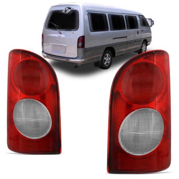Par Lanterna Traseira Para Hyundai H100 1997 A 05 Bicolor Vermelho