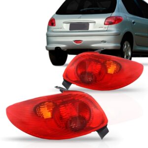 Par Lanterna Traseira Peugeot 206 2004 2005 2006 2007 2008 Vermelho