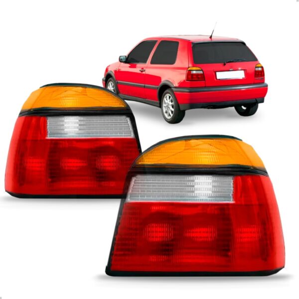 Par Lanterna  Golf 92/93/94/95/96/97 Acrílico Tricolor