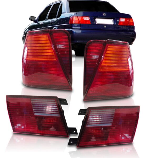 Jogo Sinaleiras Traseira Santana 98 A 00 Adptavel 91/97 Vermelho