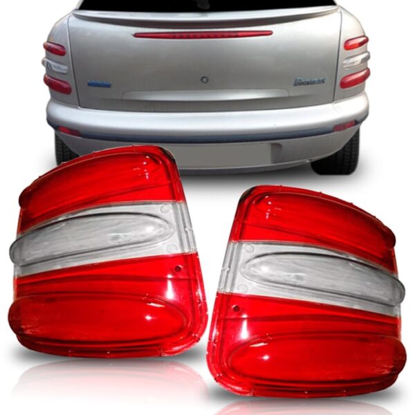 Par Lente Lanterna Traseira Brava 97 04 C/ Borracha Vedação Vermelho