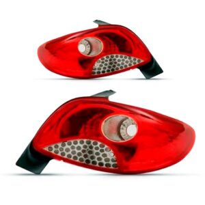Par Lanterna Peugeot 207 08 09 10 11 12 13 14 15 Hatch Fitam Esquerdo E Direito Vermelho