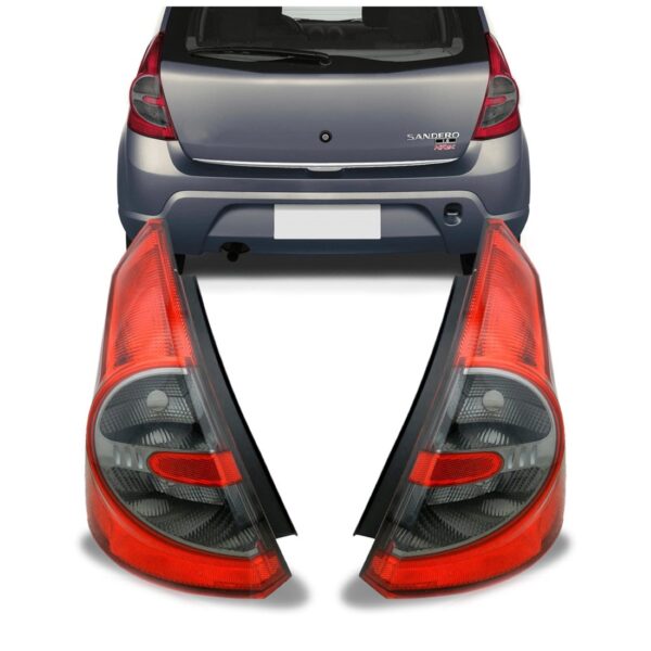 Par Lanterna Traseira Sandero 2007 2008 2009 2010 Fumê - Fumê
