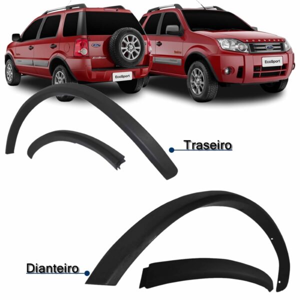 Kit Moldura Paralama Ecosport Jogo Completo 04 Peças