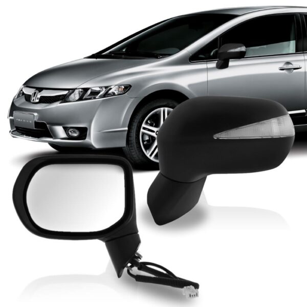 Par Retrovisor New Civic 2007 2008 2009 2010 2011 Com Pisca