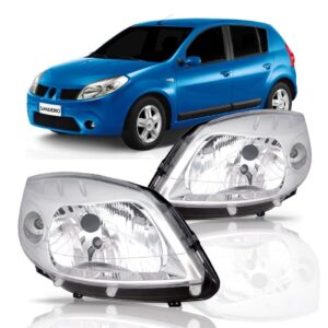 Par Farol Sandero 2007 2008 2009 2010 Cromado - Direito E Esquerdo