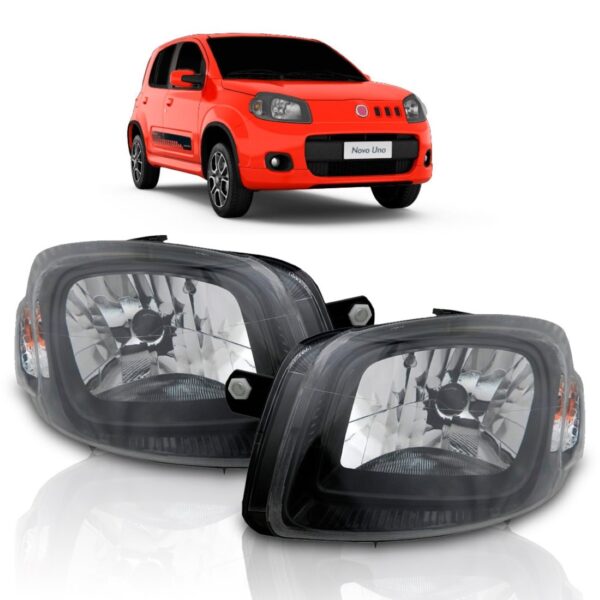 Par Farol Novo Uno 10 11 12 13 Mascara Negra Way Vivace Direito E Esquerdo