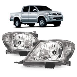 Par Farol Hilux Srv 2009 2010 2011 Foco Simples Cromado - Direito E Esquerdo