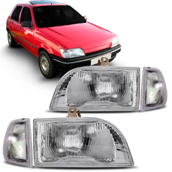 Kit Farol Fiesta 93 94 95 96 Espanhol Antigo Com Sinaleiras Direito/passageiro