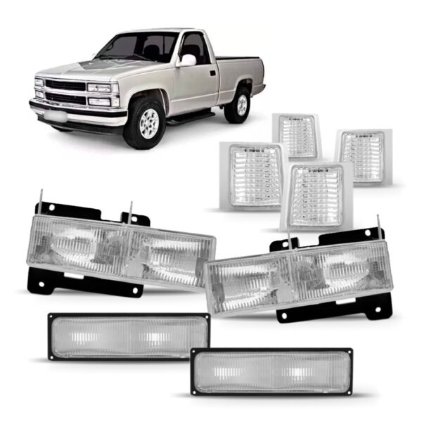 Kit Farol + Sinaleiras Silverado 1997 1998 1999 2000 2001
