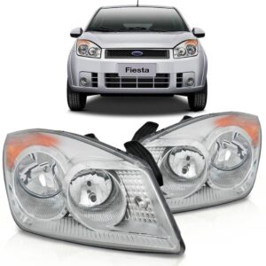 Par Farol Fiesta 2007 2008 2009 2010 Cromado Direito E Esquerdo