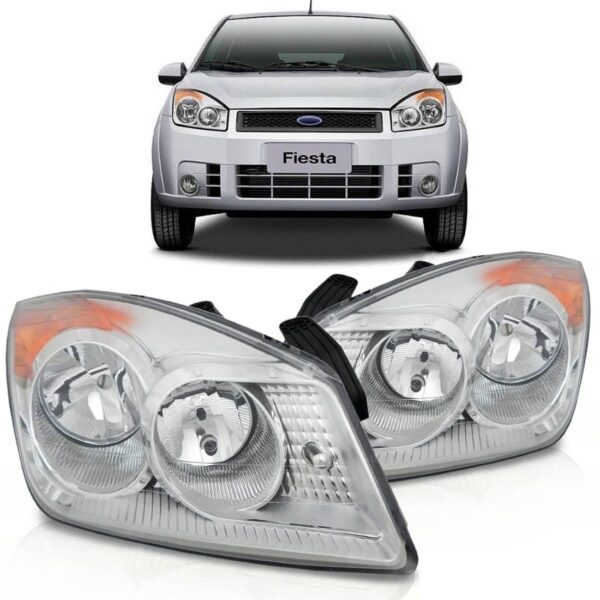 Par Farol Fiesta 2007 2008 2009 2010 Cromado Direito E Esquerdo