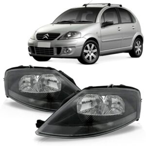 Par Farol C3 2004 A 2012 Manual Mascara Negra
