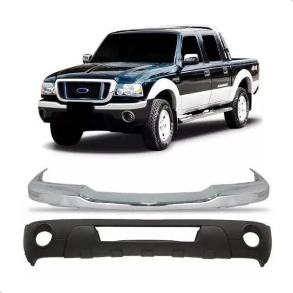 Envolvente Ranger 2005 A 2009 Cromado Com Spoiler Dianteiro Preto Com Cromado