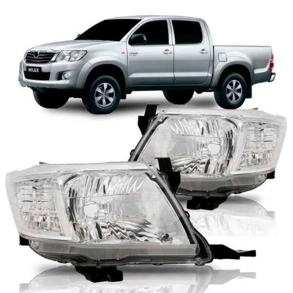 Par Farol Hilux Sr Srv 2012 2013 2014 Cromado Direito E Esquerdo