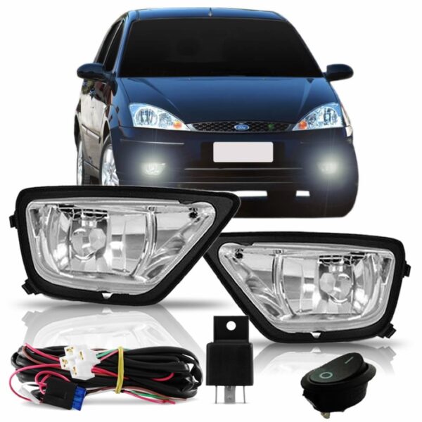Kit Farol Milha Focus 2004 2005 2006 2007 Hatch & Sedan Novo Cristal